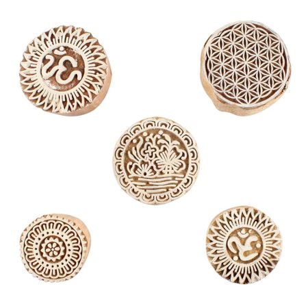 Set of 5 Piece New Mix Wooden Printing Blocks